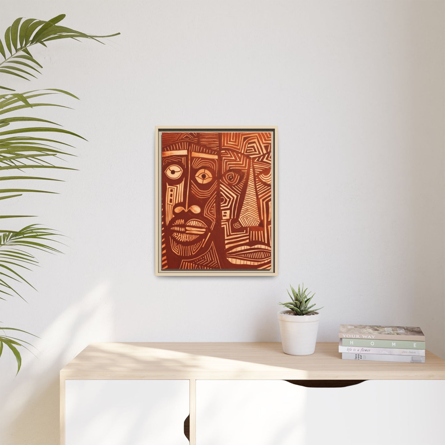 Framed Canvas Print — Abstract Faces No. 4