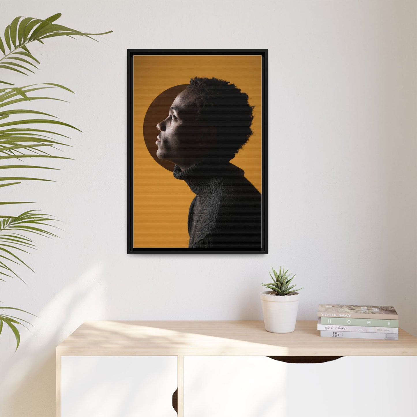 Framed Canvas Print — Profile of Young Man