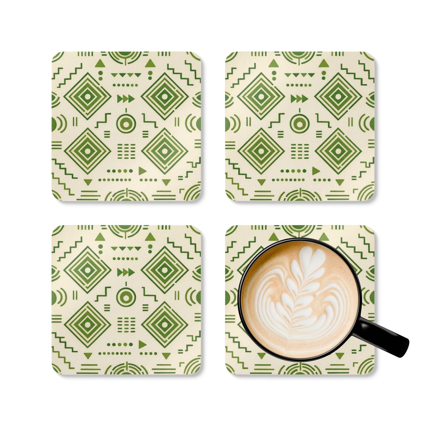 Coaster Set — Afro Modern Green