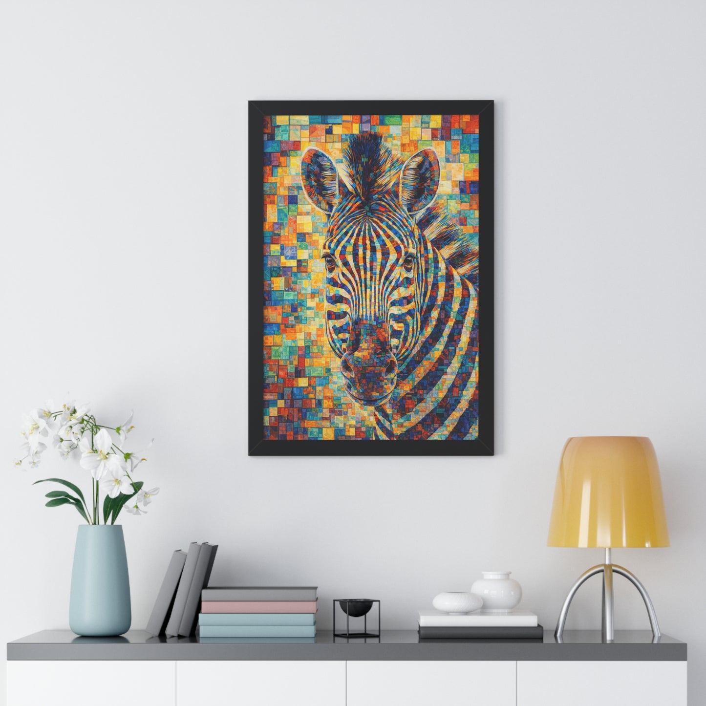 Framed Print — Zebra Cubism