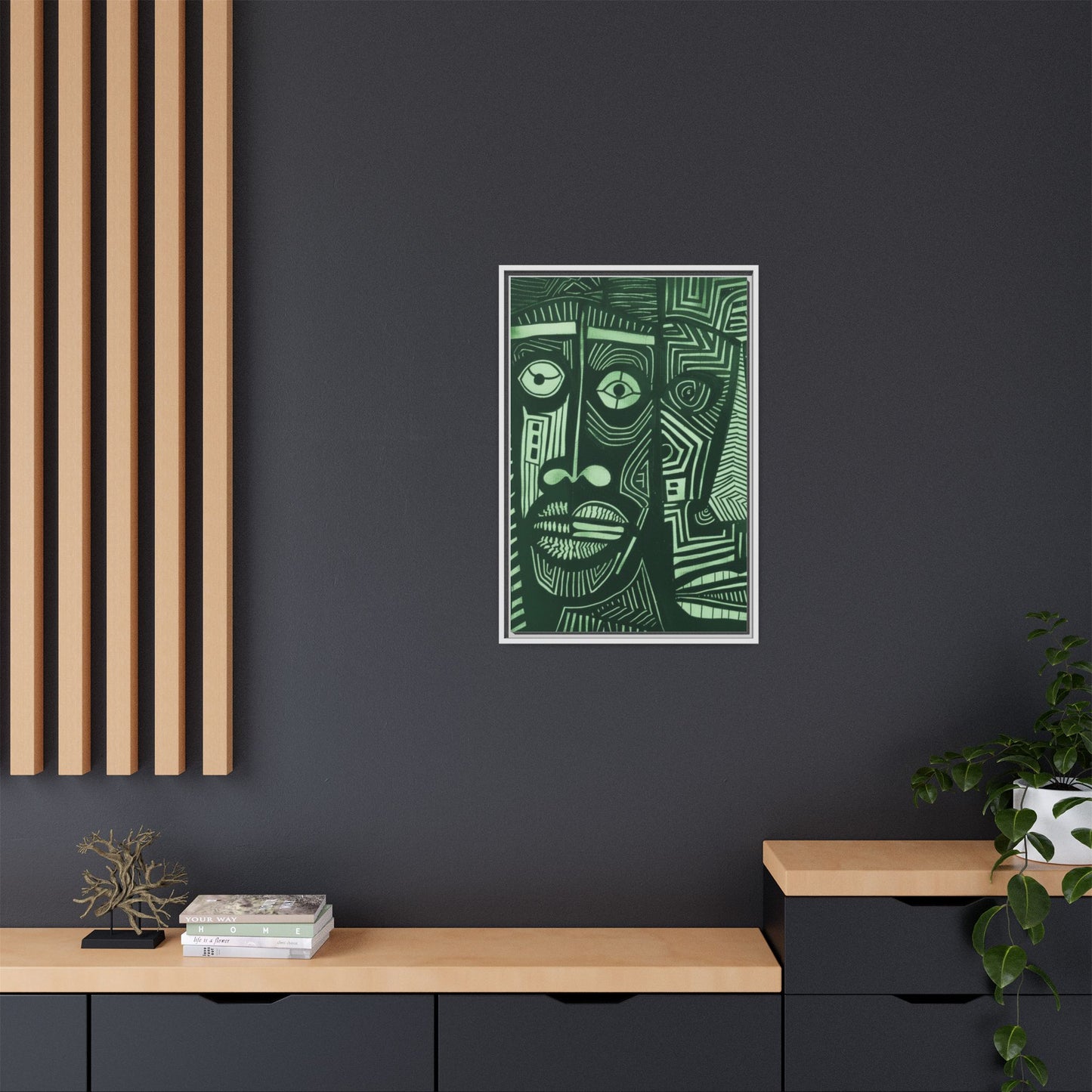 Framed Canvas Print — Abstract Faces No. 1