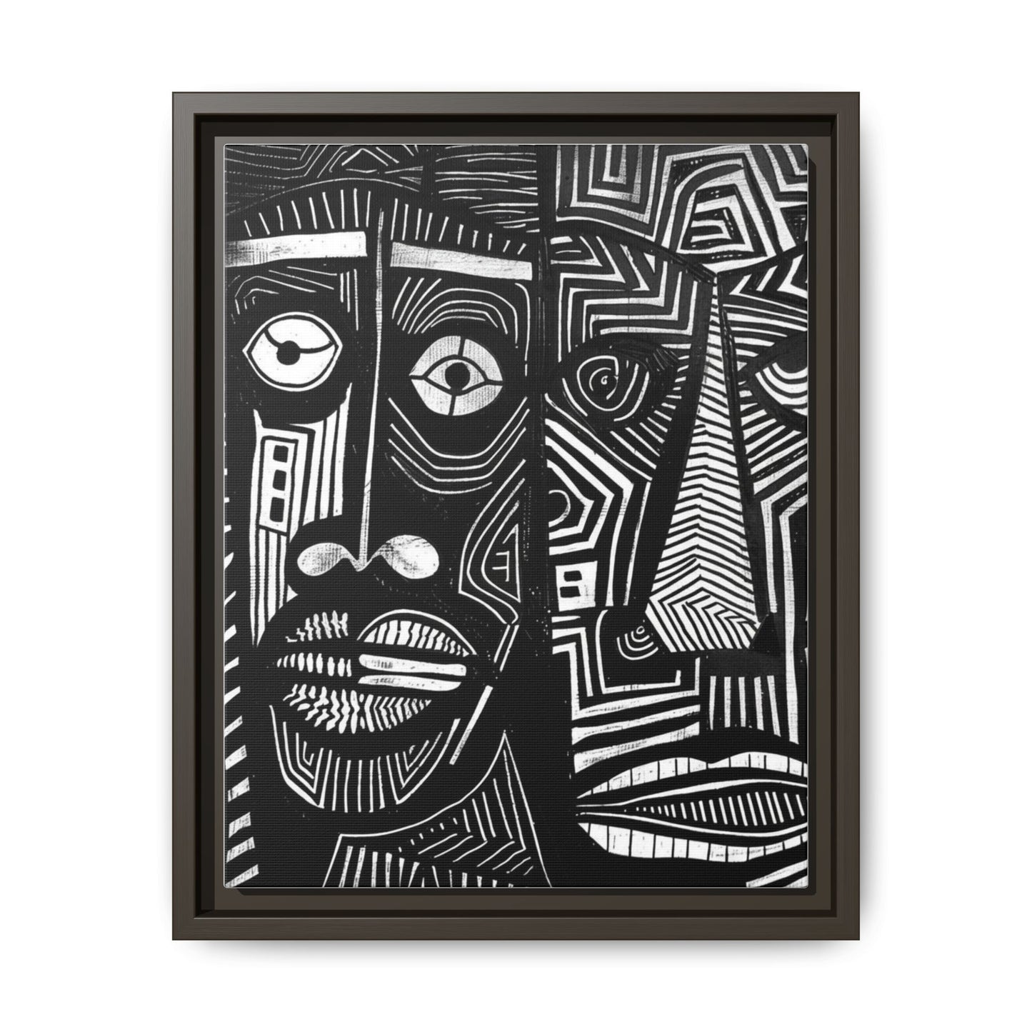 Framed Canvas Print — Abstract Faces No. 2