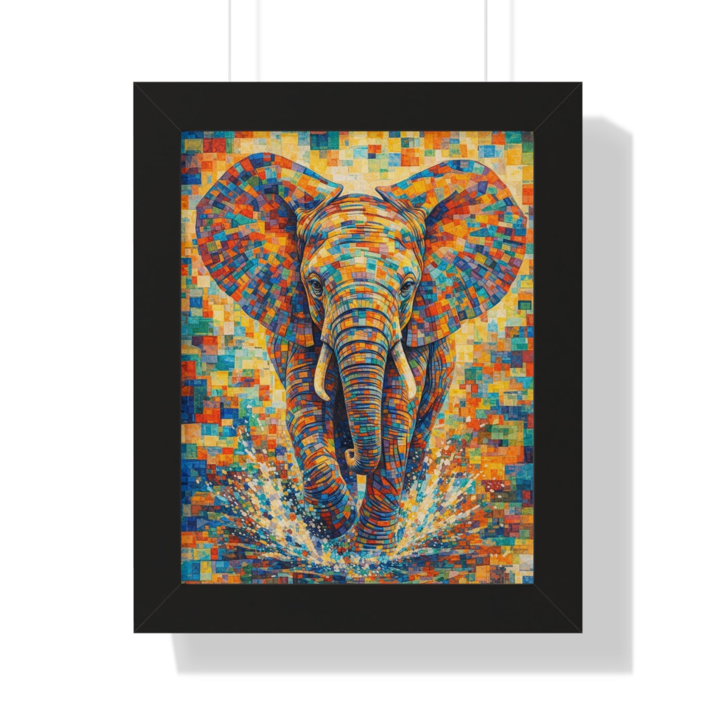 Framed Print — Elephant Cubism