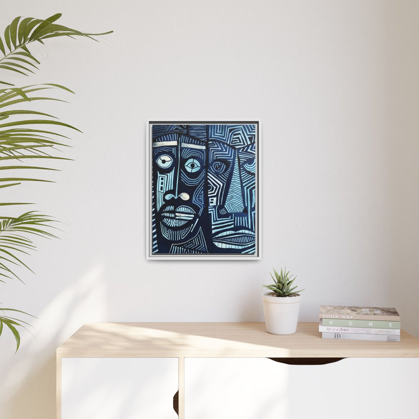Framed Canvas Print — Abstract Faces No. 4