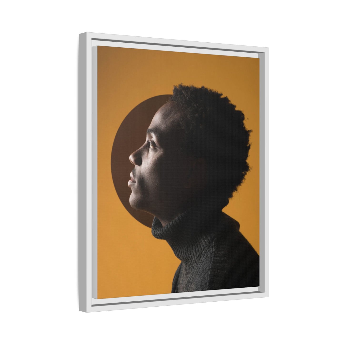 Framed Canvas Print — Profile of Young Man