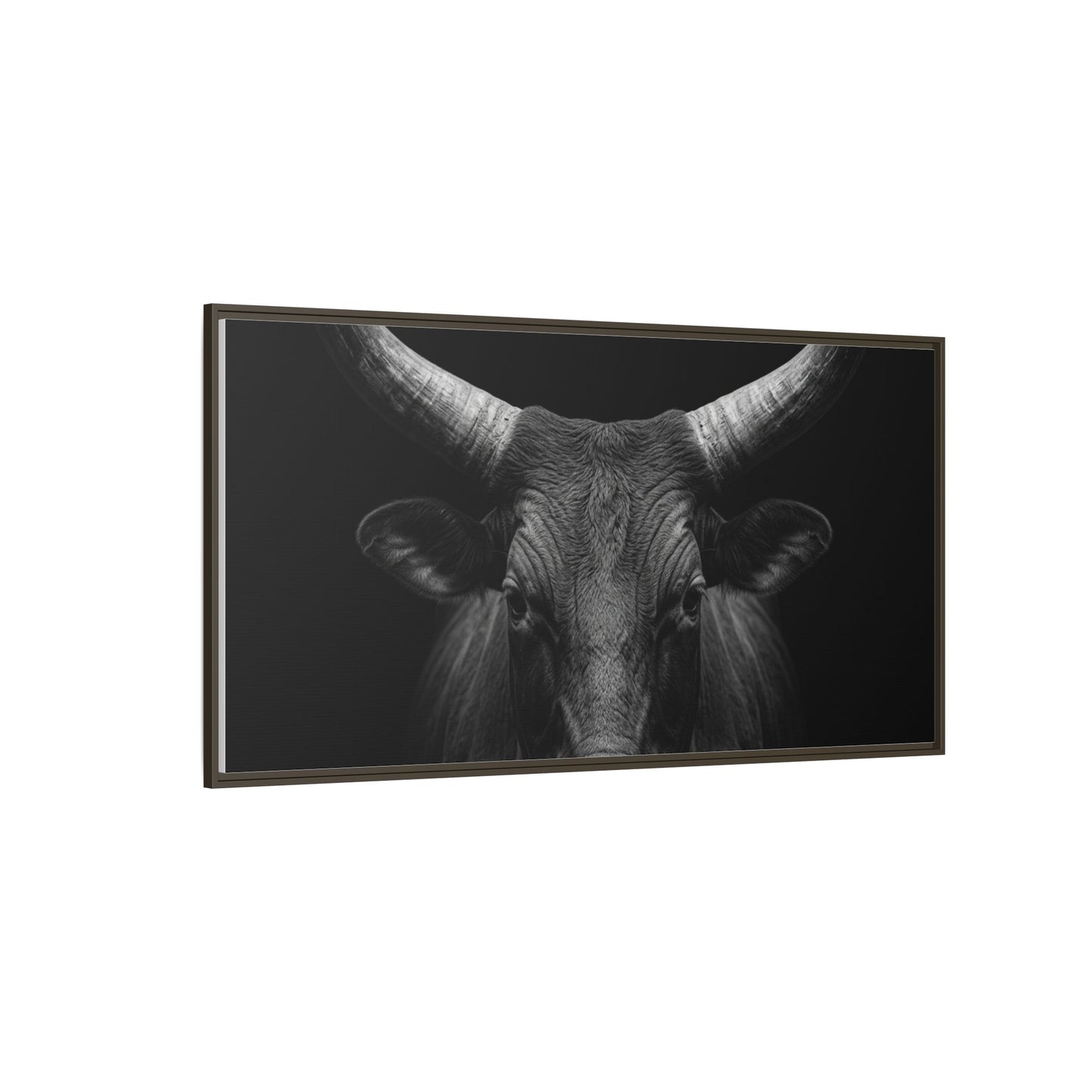 Framed Canvas Print — Ankole Cow In Black