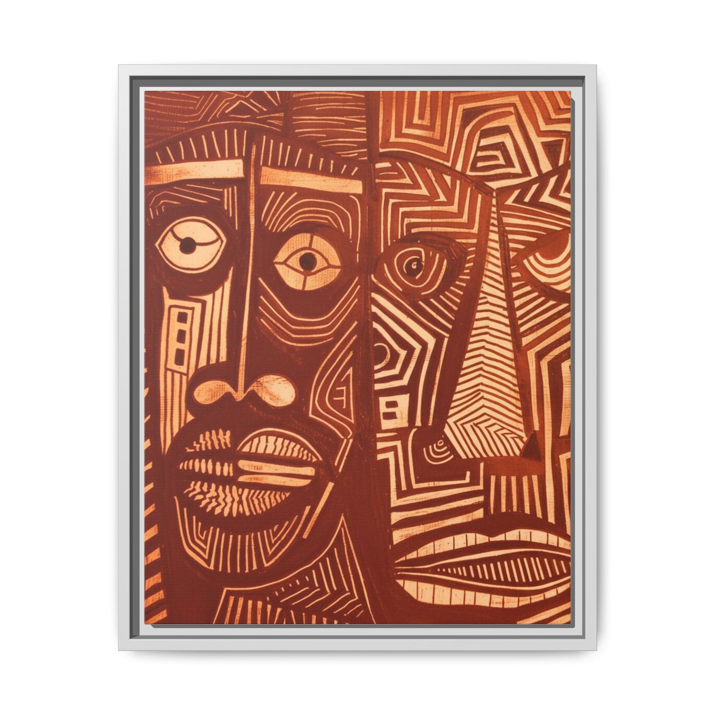 Framed Canvas Print — Abstract Faces No. 4
