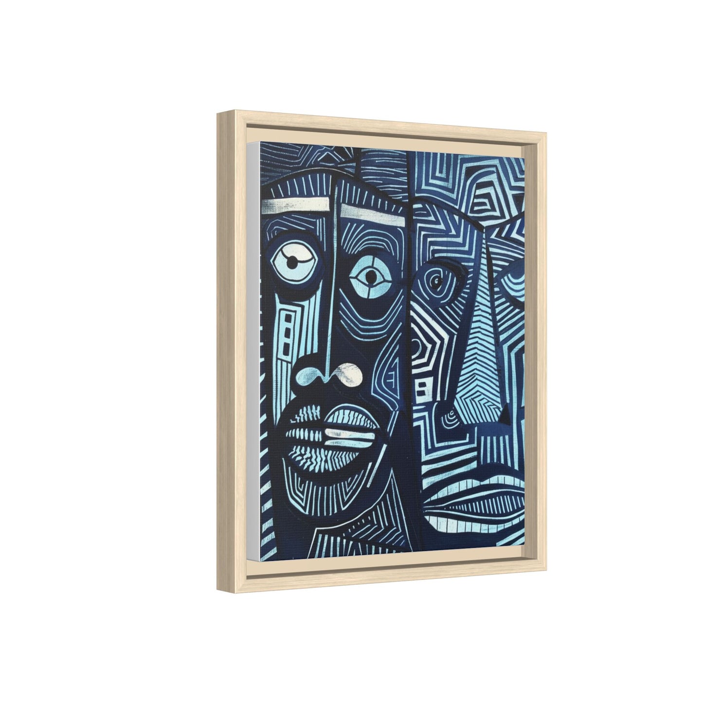 Framed Canvas Print — Abstract Faces No. 4