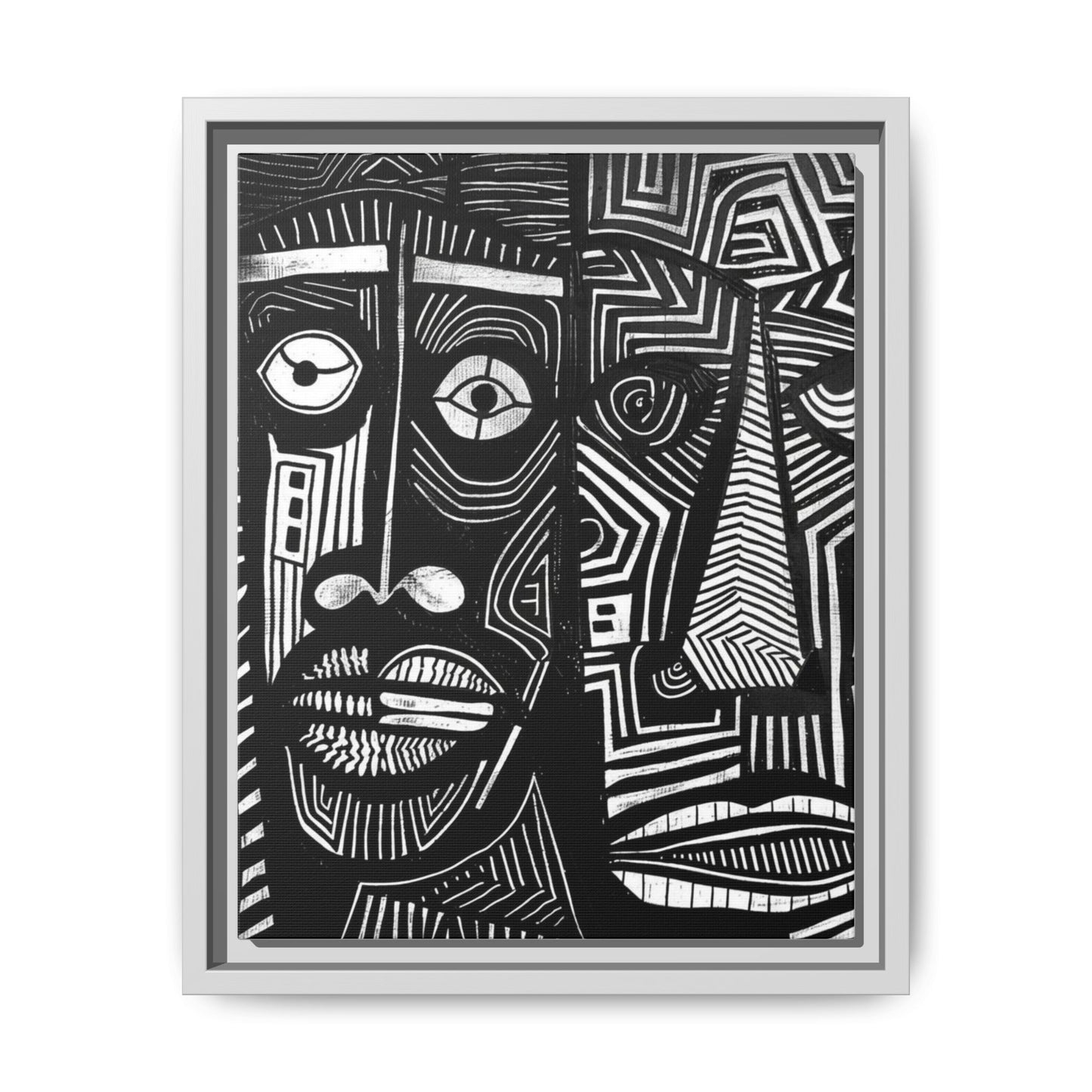Framed Canvas Print — Abstract Faces No. 2