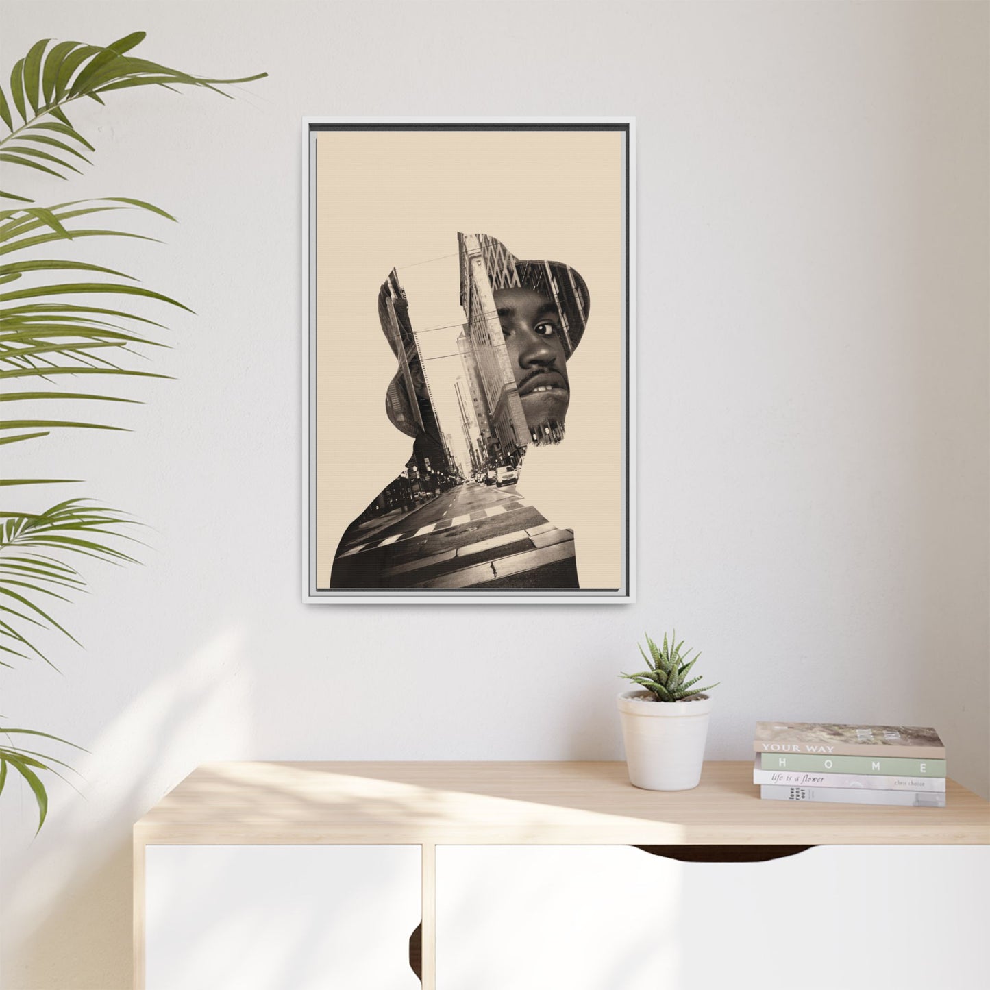 Framed Canvas Print — Young Man With Cap
