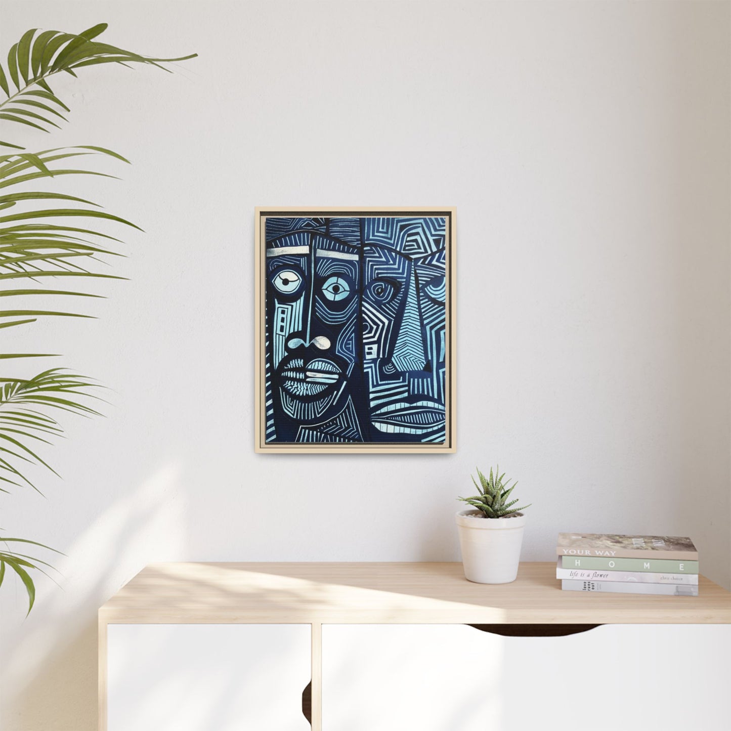 Framed Canvas Print — Abstract Faces No. 4