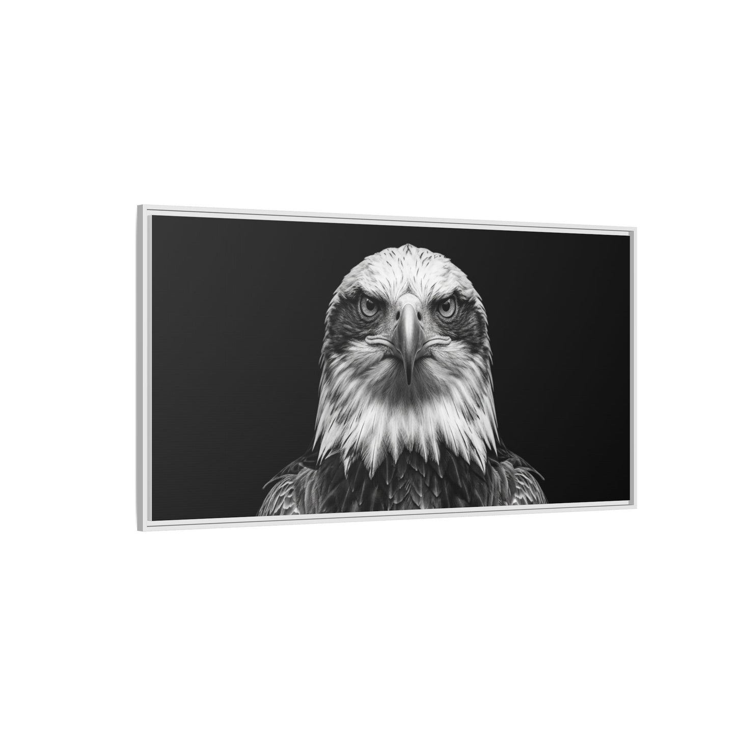 Framed Canvas Print — Fish Eagle In Black