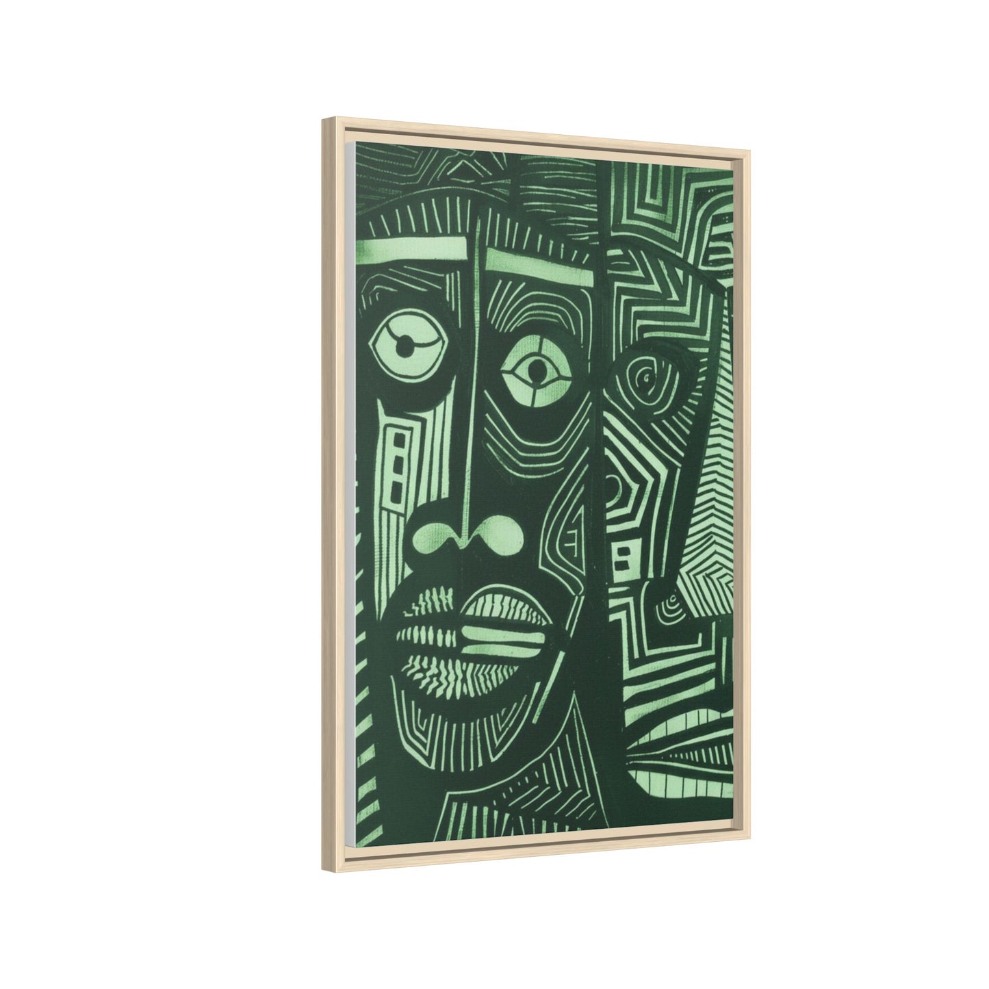 Framed Canvas Print — Abstract Faces No. 1