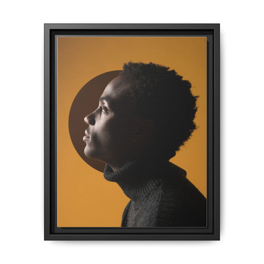 Framed Canvas Print — Profile of Young Man