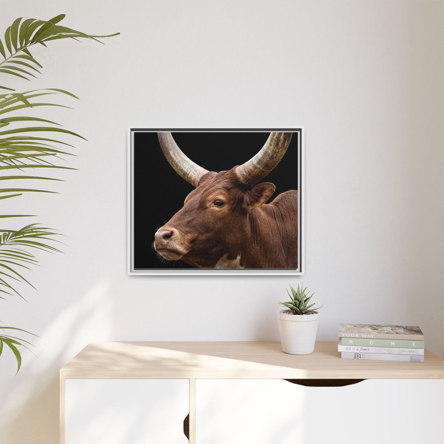 Framed Canvas Print — Ankole Cow In Colour