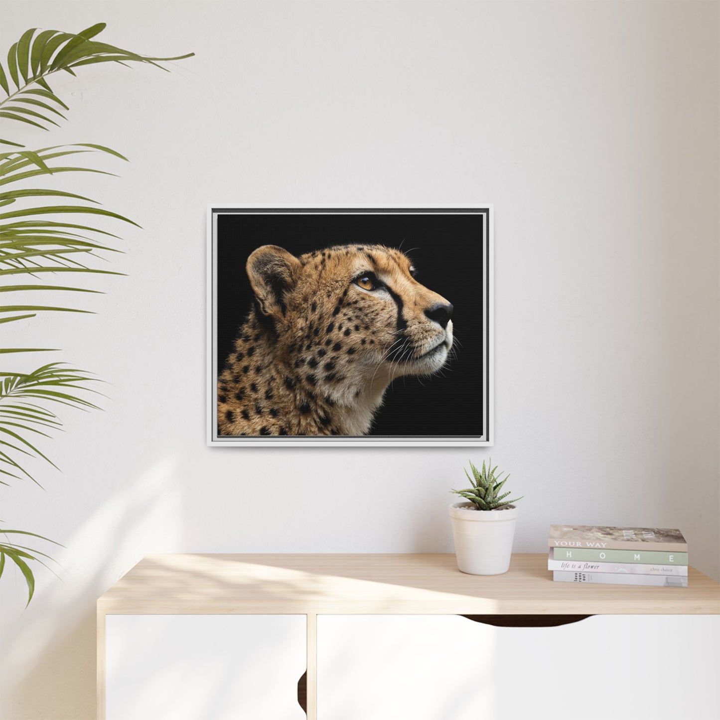 Framed Canvas Print — Lion Cub In Colour