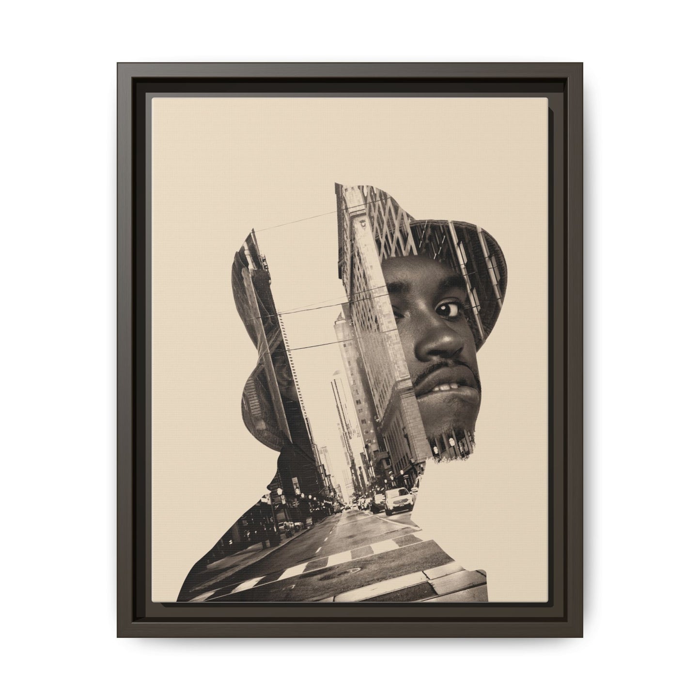 Framed Canvas Print — Young Man With Cap