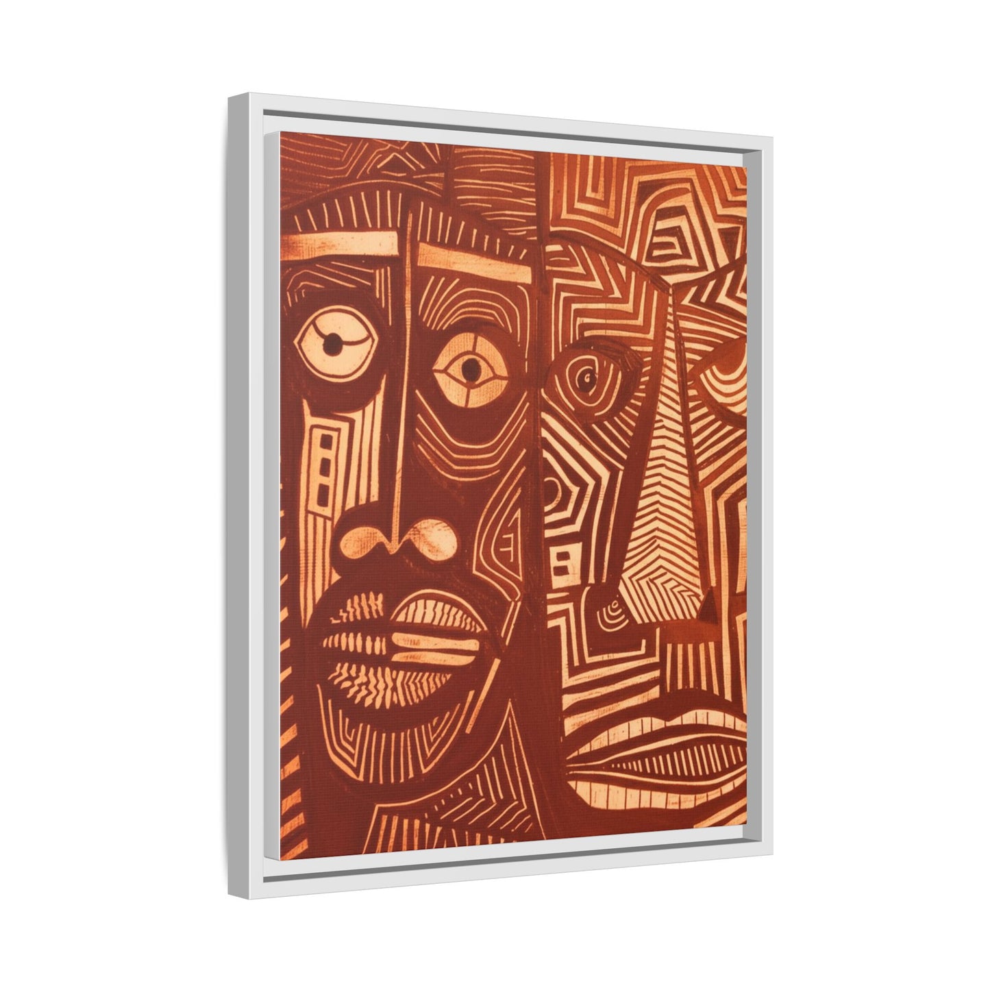 Framed Canvas Print — Abstract Faces No. 4