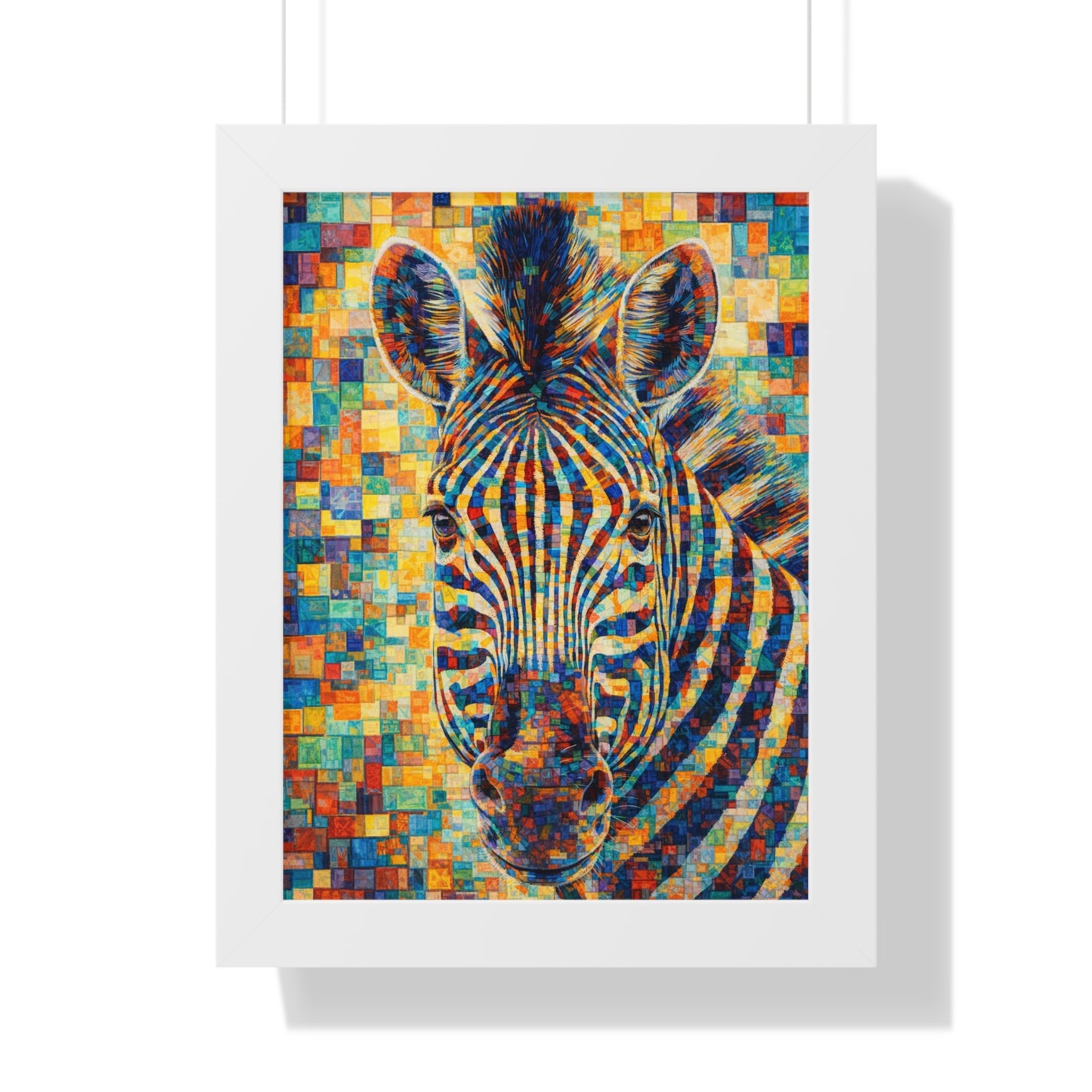 Framed Print — Zebra Cubism