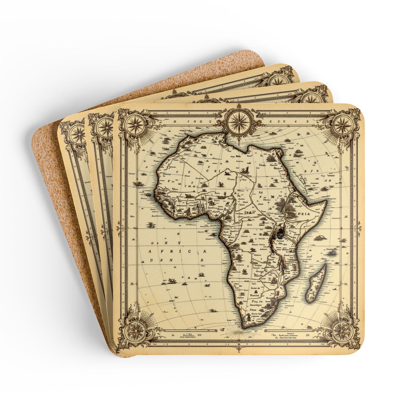 Coaster Set — Cartography Afrika III